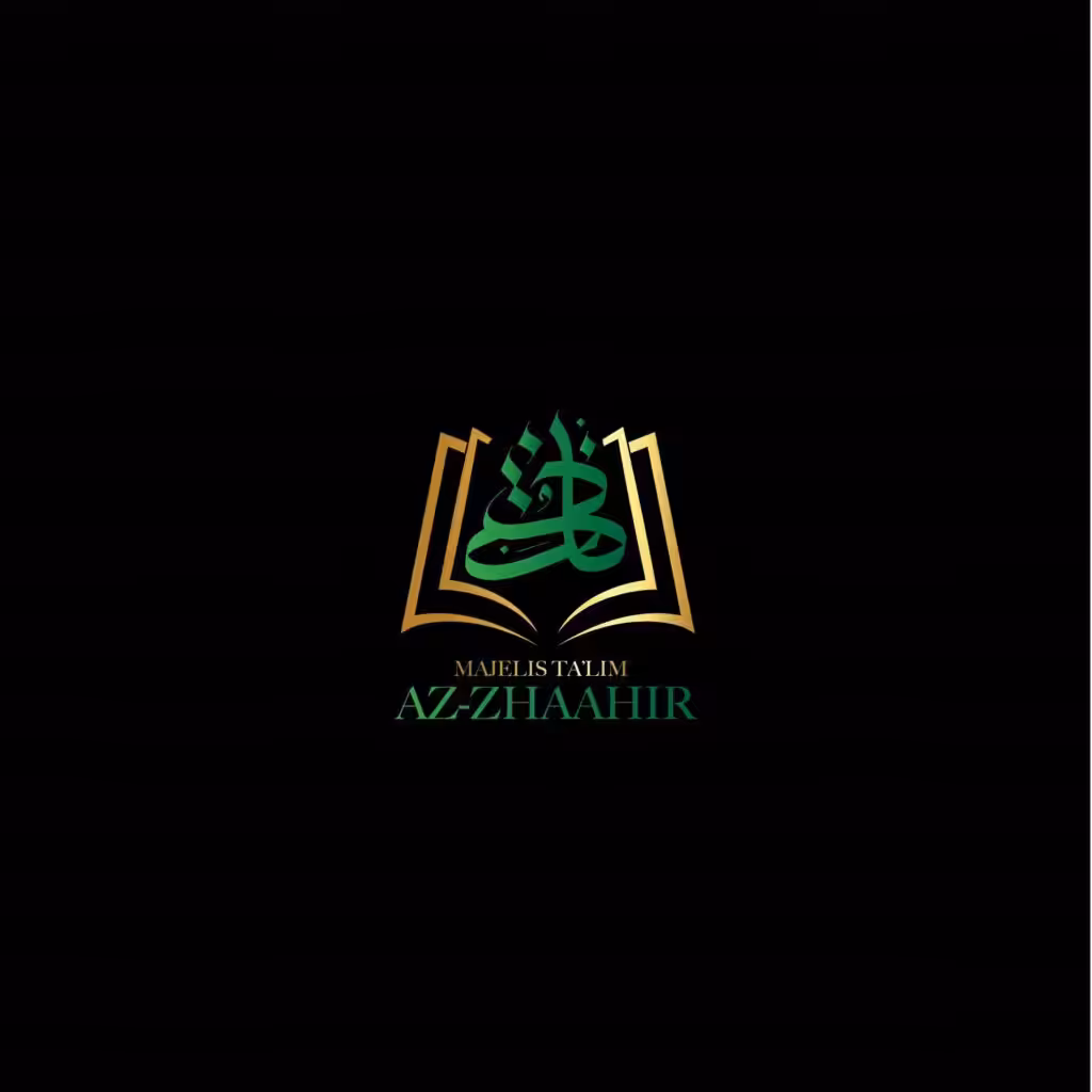 Elegant logo design combining Arabic calligraphy and modern elements for Majelis Taalm AZ-ZHAHIR.