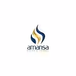 Elegant logo design with blue and gold flames for Amansa Tours & Travel company logo.