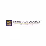 Modern law firm logo design with gold and navy accents for Trium Advocatus.