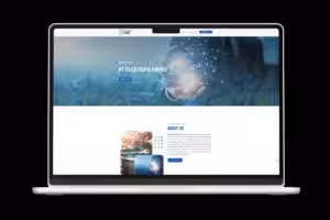 Modern corporate website showcasing PT. Faiza Muqid Energi energy solutions with a sleek digital design.