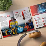 High-quality engineering company brochure showcasing logo, brochure, profile, and website design services.