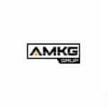 Modern AMKG Grupp logo design with black and yellow accents.
