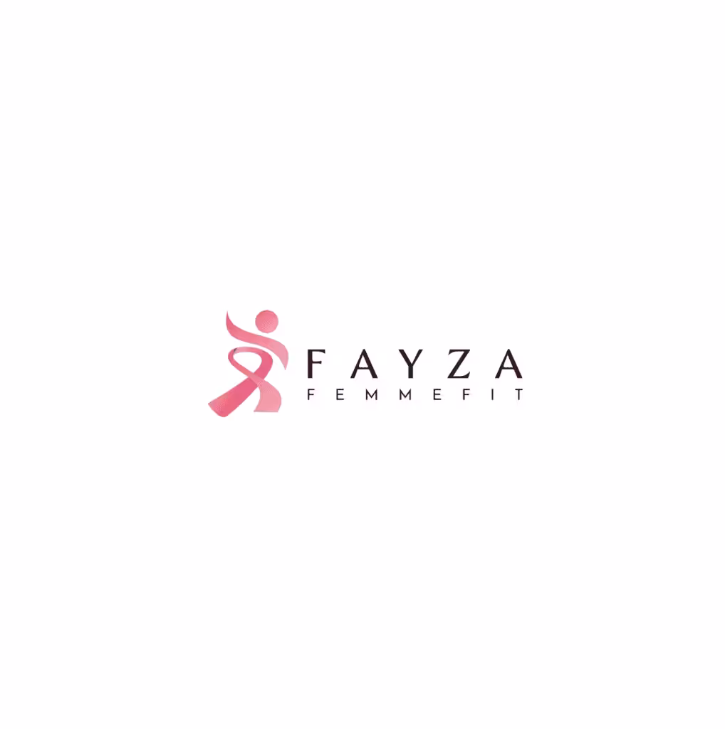 Elegant logo design for Fayza Femmefit, a women's fitness brand emphasizing style and strength.
