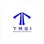 Modern blue logo design for TREI Sentosa Bersama, a branding and graphic design company.