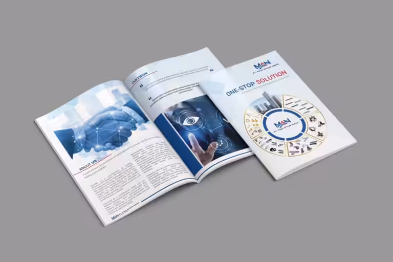 High-quality corporate brochure design showcasing professional branding and marketing solutions.