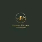 Elegant gold logo featuring initials "A" and "H" with a laurel wreath on a dark background.
