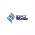 Creative logo design for Satya Sinergi's training organization, featuring modern colors and abstract shapes.