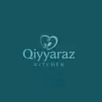 Delicious food logo design for Qiyaraz Kitchen with fork and spoon heart icon.